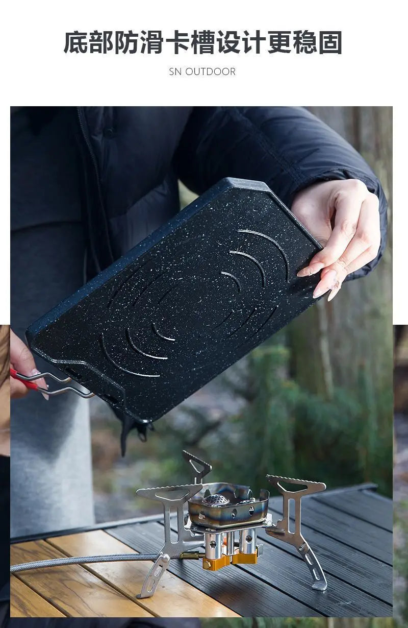 Camping Cooking Pan Non Stick Folding Picnic Frying Pan Portable Easy Clean Grill Hiking Bbq Dinner Frying Plate