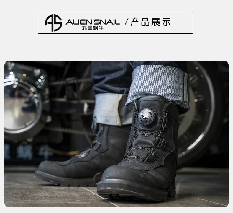 MT-20 Anti-fall Motorcycle Rally Boots MT-10 Leather Waterproof Riding Shoes Knob Design Racing Motorcycle Riding Cowhide Boots