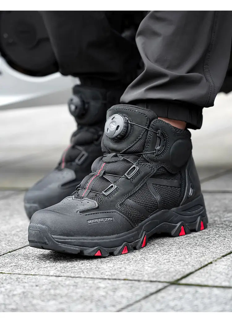 FEHER MQZ Series Motorcycle Boots Breathable Lightweight Non-slip Rotating Lace Up System Hiking Shoes for Riding and Climbing