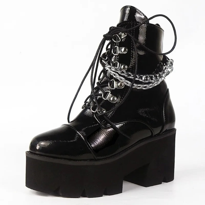 2023 Rome Women's Boots Mid Calf Concise Casual Boots Height Increasing Spring and Autumn Round Toe Party Dress Women Shoe 34-44