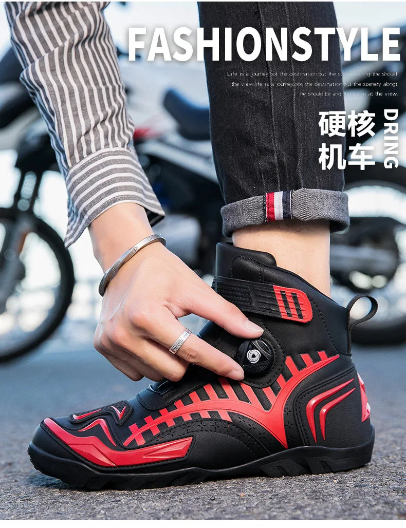 Waterproof Motorcycle Shoes Men Women Universal Biker Boot Leather Motorbike Sneaker Motorcyclist Boots Motorcycle Equipment