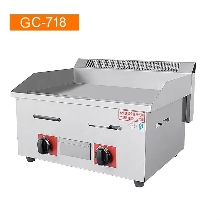 Fast Food Restaurant Kitchen Stainless Steel Counter Top Griddle Grill Commercial Gas BBQ Grill Griddle lpg Gas Griddle