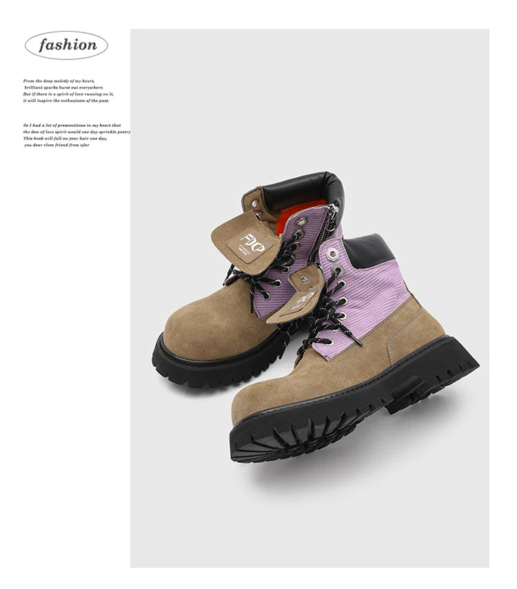 High quality Luxury Leather Boots Man Yellow High top Shoes Winter Men's Ankle Boots Street Motorcycle Shoes botas para hombre