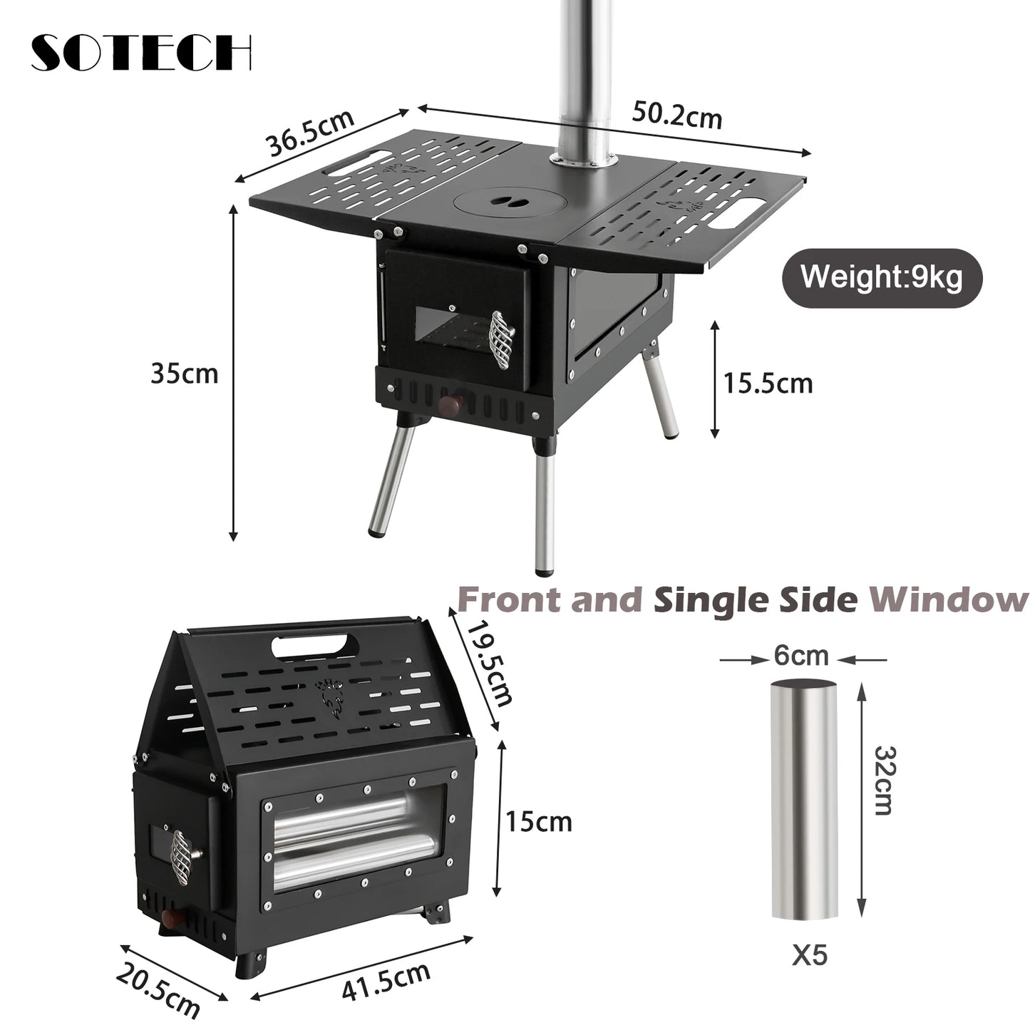Multi-purpose Firewood Stove Stainless Steel Pellet Burner Camping Partical Heater Portable Foldable Wood Stove Outdoor Picnic