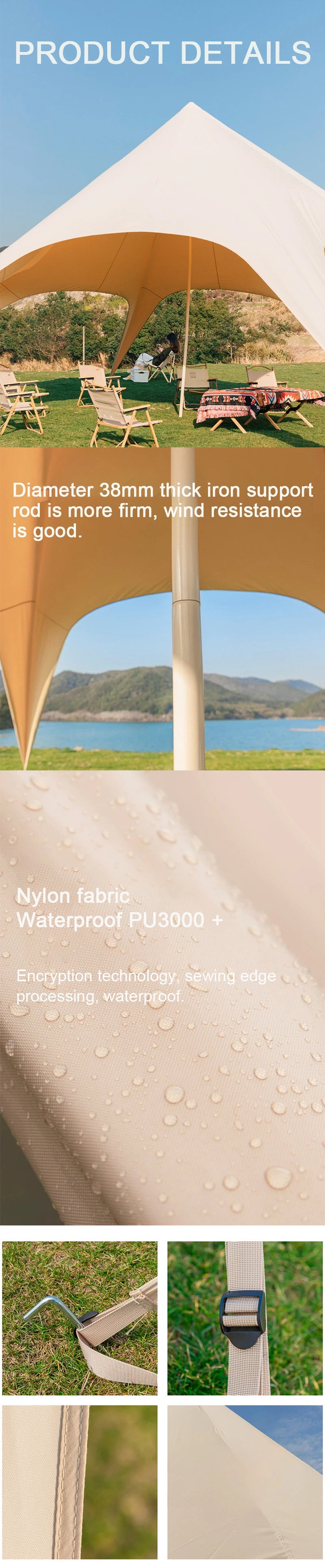 Hump Tent Octopus Shape Waterproof Sunscreen,Cloud Top Canopy Large Space Multiple Sizes Thick Oxford,for Camping Wedding Party