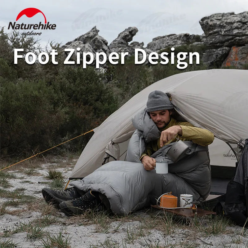 Naturehike Duck Down Sleeping Bag -13℃~8℃ Outdoor Autumn Winter Keep Warm Sleeping Bag Spliceable Envelope Ultralight 670FP