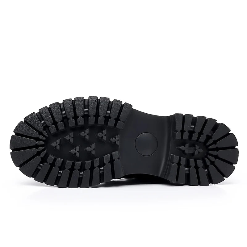 Hot Selling Men's Leather Boots Winter Thick Bottomed Work Boots British Style High Top Shoes Men's Retro Business Boots