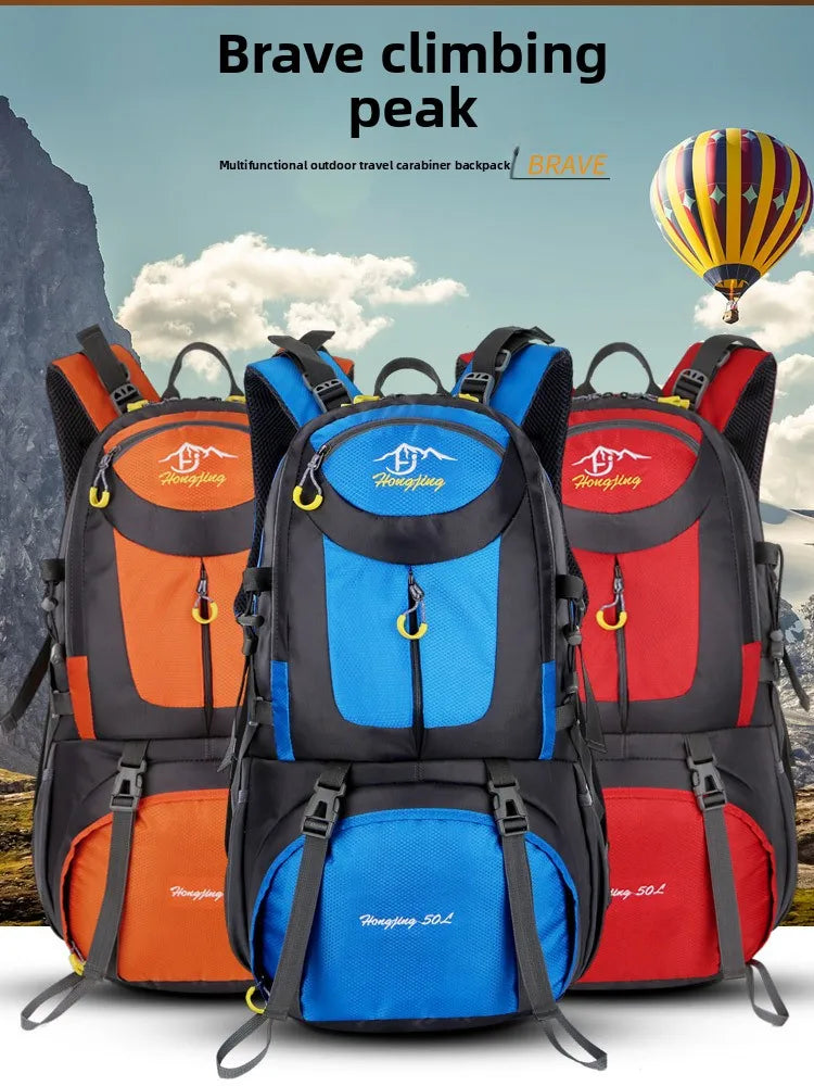 60L Large Capacity Hiking Backpack Men Outdoor Mountain Backbag Male Sport Back Pack Leisure Teens Travel Package Black