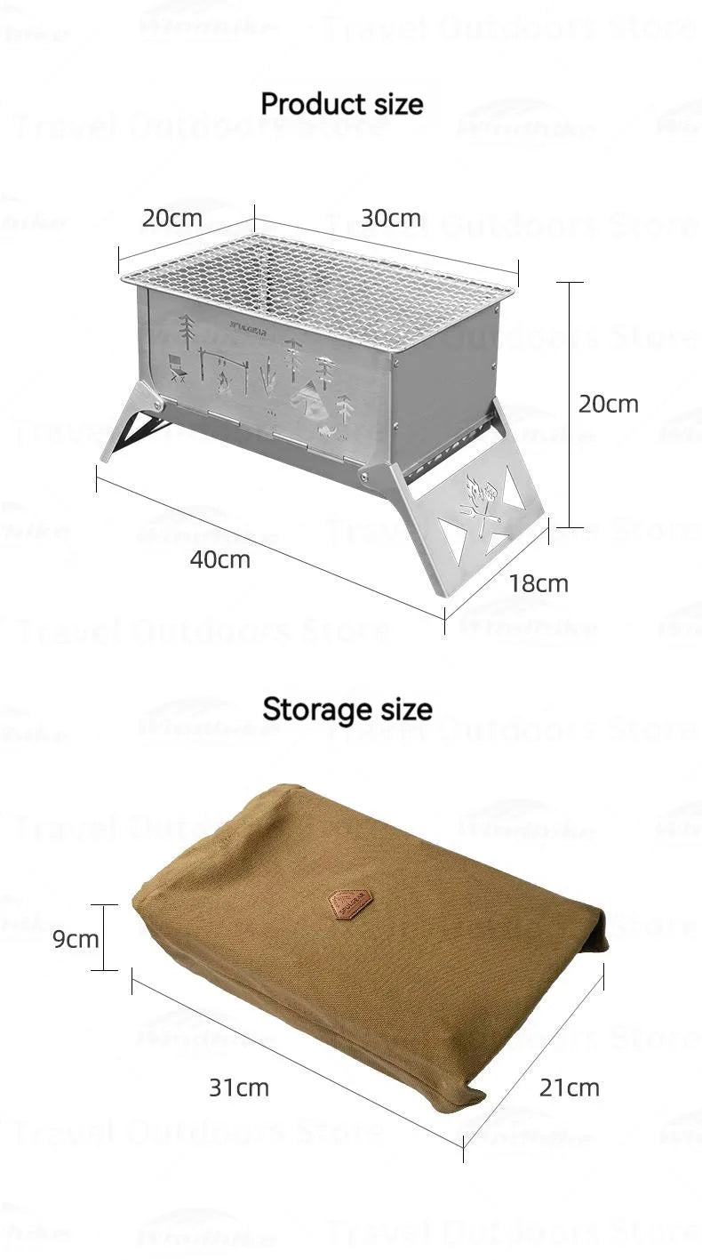 3F UL GEAR Camping Folding Firewood Stove All-In-One Style Tabletop BBQ Furnace 2.2kg Ultralight Outdoor Cooking Equipment Oven