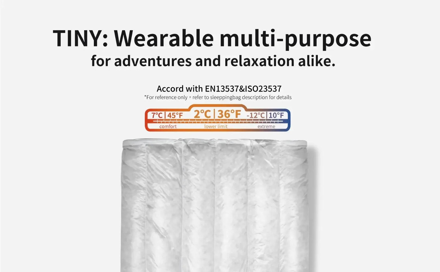 AEGISMAX Wind Hard Tiny Goose Down Sleeping Bag, Ultralight Wearable Quilt for Outdoor Camping, Hiking, Backpacking, Gray,800FP