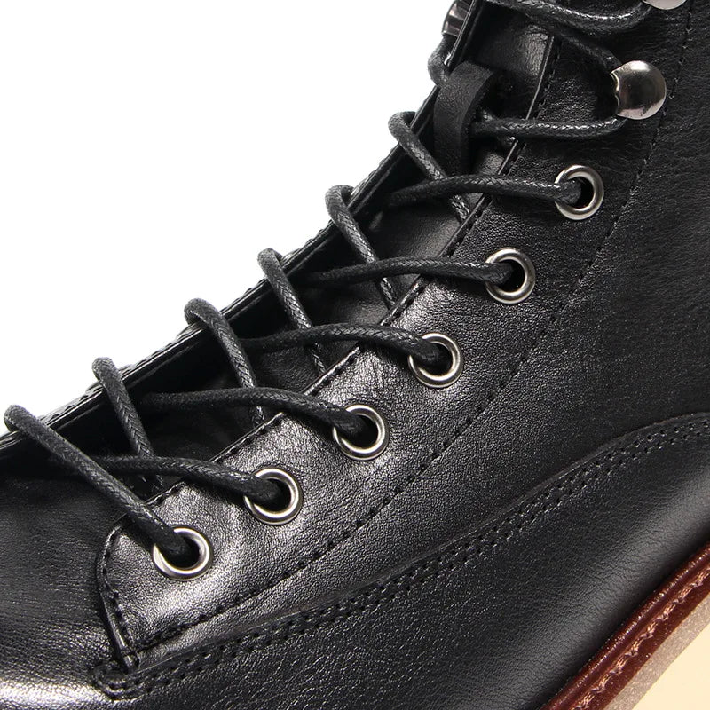 2025 New Vintage Autumn Winter Boots Lace Up Design Male Footwear Cow Real Leather Short Boots Retro Desert Boots Man Shoes A082