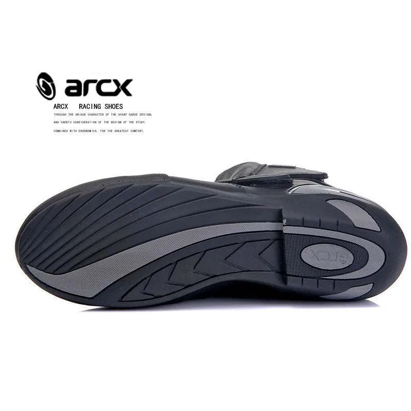 ARCX Motorcycle Boots Genuine Cow Leather Motocross Boots waterproof Moto Boots Motorbike Riding Boots Black Botas Moto