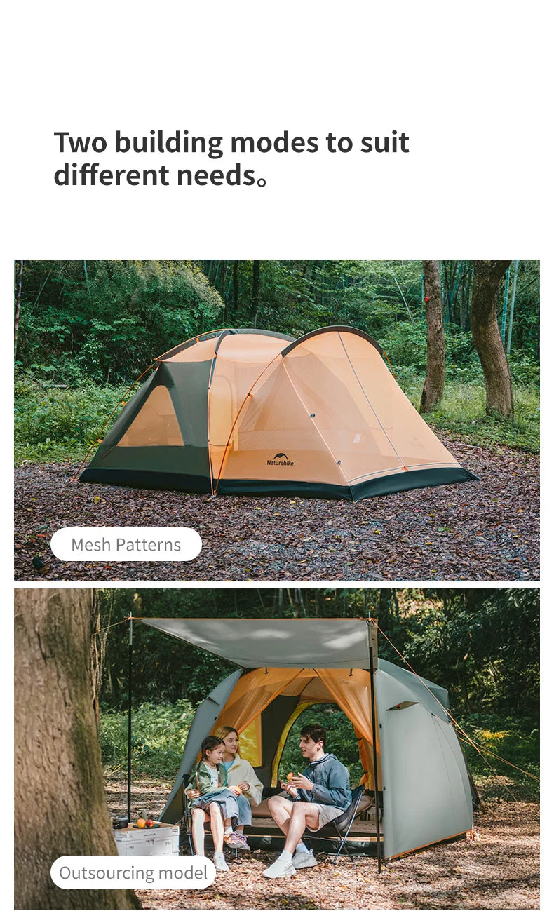 Naturehike 8-10 Person Camping Tent Picnic Rainstorm Sheltering Wind large Canopy Shelter Beach Tent Family Tent