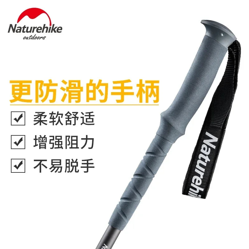 Naturehike-Aluminum Telescopic Trekking Pole, Folding Stick, Hiking Pole, Outdoor Trekking Pole, 3 Section, 7075, ST03