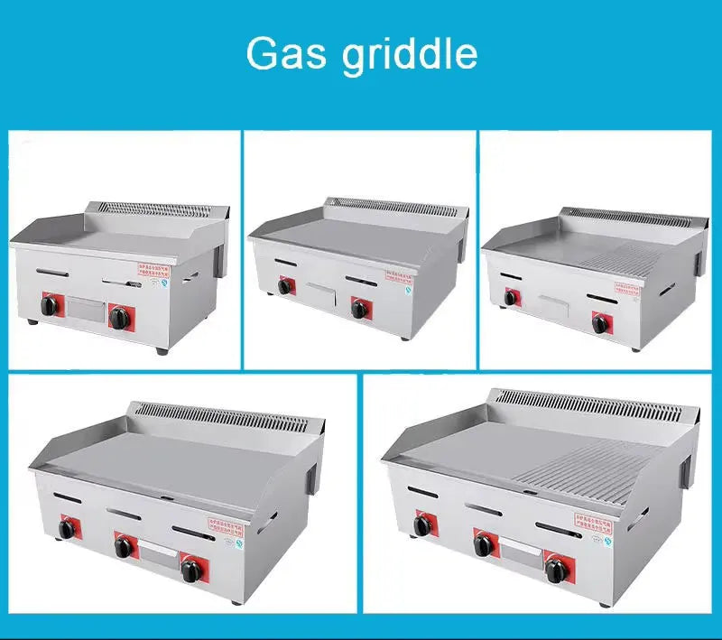 Fast Food Restaurant Kitchen Stainless Steel Counter Top Griddle Grill Commercial Gas BBQ Grill Griddle lpg Gas Griddle