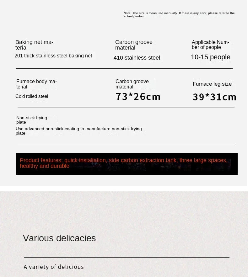 Home Outdoor Multifunctional Portable Barbecue Rack Charcoal Smokeless Barbecue Skewers Thickened Stainless Steel Barbecue Stove