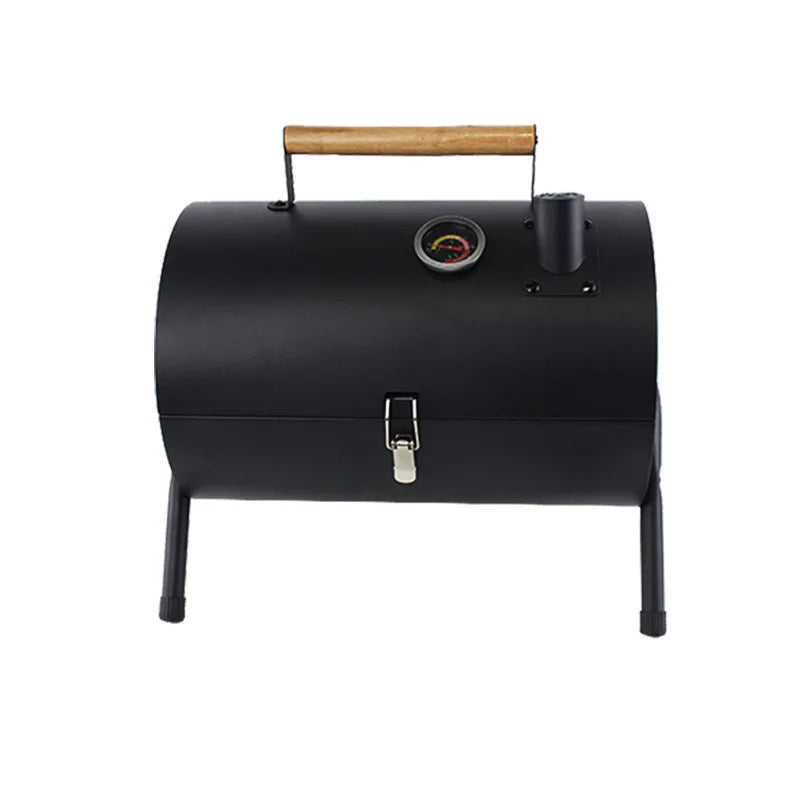 Carbon Steel Outdoor BBQ Grill  Dual-Sided Griddle with Independent Charcoal Tray Foldable Camping Gear  Handheld BBQ Grill