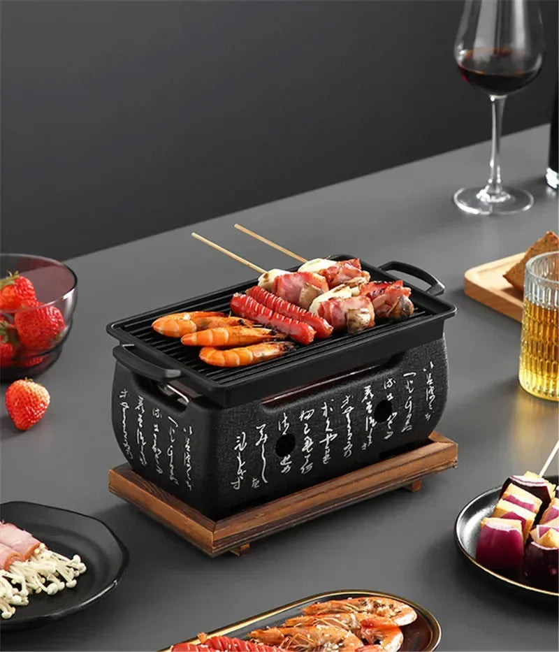 Japanese Barbecue Grill Mini Household Aluminium Alloy Charcoal Barbecue Stove Oven Accessories