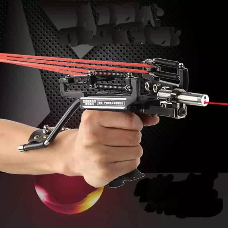 Powerful Slingshot Stainless Steel Slingshot Catapult Hunter Wrist Support SlingShot Outdoor Hunt Hike Bow Catapult HuntingTools