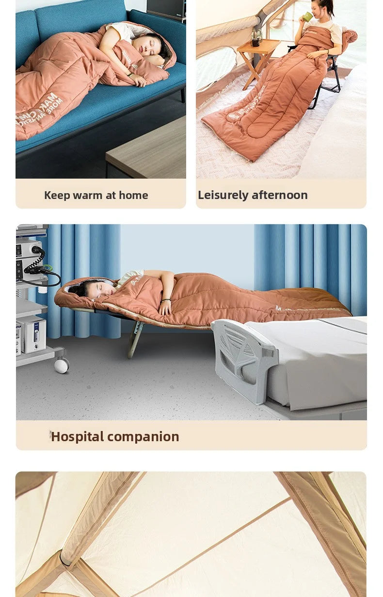 Sleeping bag for all seasons, suitable for adults, outdoor camping, overnight use, car use, and siesta, dual-purpose with warm