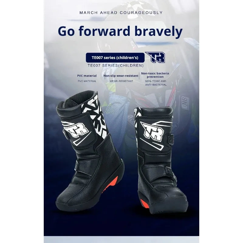 2PCS Kids Motocross Boots For Child Botas Motorcycle 4-10 Years Off Road Boots Motorcycle Mid Calf Kids Child MTB ATV