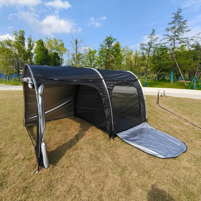 Waterproof Motorcycle Tent for Camping, Instant Tents with Integrated Motorcycle Port, Outdoor Hiking, 2-3 Person