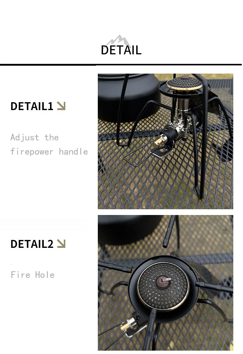 Windproof and Anti-Scald Camping Stove  Outdoor Tourist Burner Parts  Spider Stove  Backpack  Hiking Gas Furnace