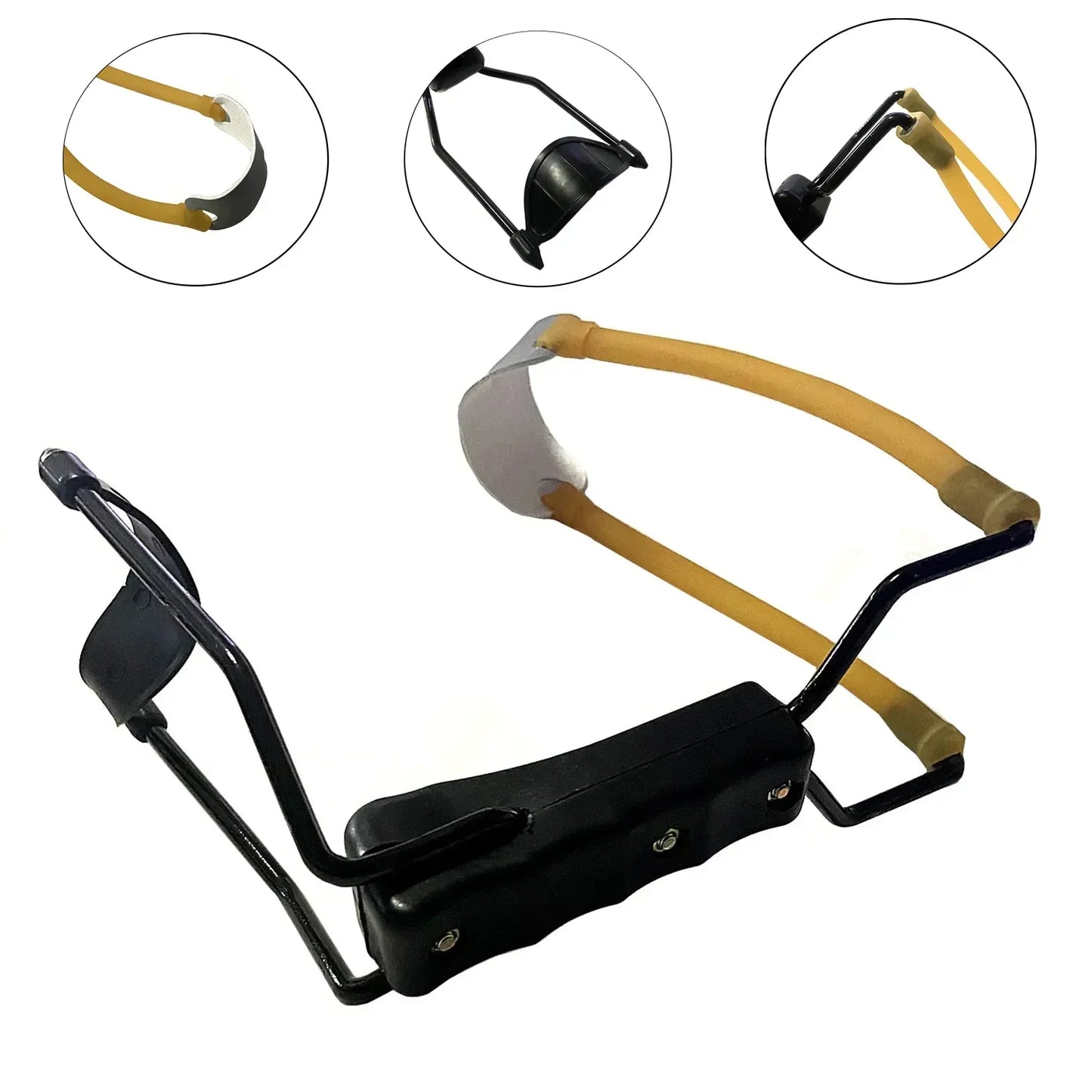 Outdoor Hunting Catapult with Wrist Elastic Rubber Band Strong Shooting Slingshot Metal Material Professional Shooting Toy
