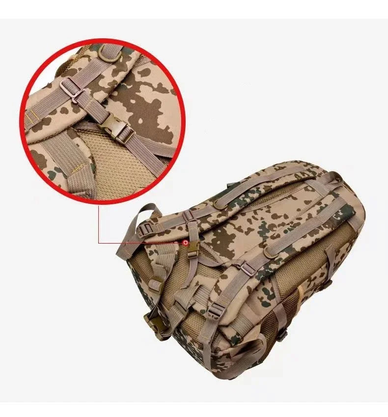 60L Outdoor Hiking Sports Backpack Large Capacity Camping Travel Climbing Bag Camo Military Tactical Rucksack Student Work Pack