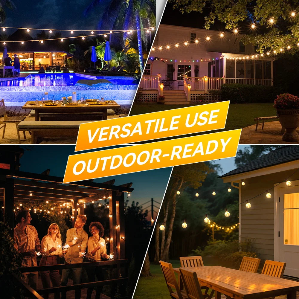 LED Solar String Lamp Waterproof Garden Lights Outdoor Remote Control Solar Camping Tent Lighting for Party Backyard Decorative