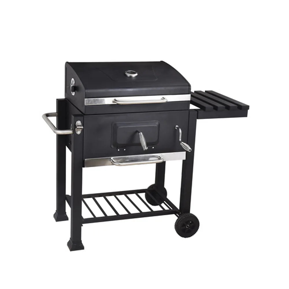 Garden Backyard Classic Charcoal BBQ Grills Large Cooking Area BBQ Party Square BBQ Grill with Trolley
