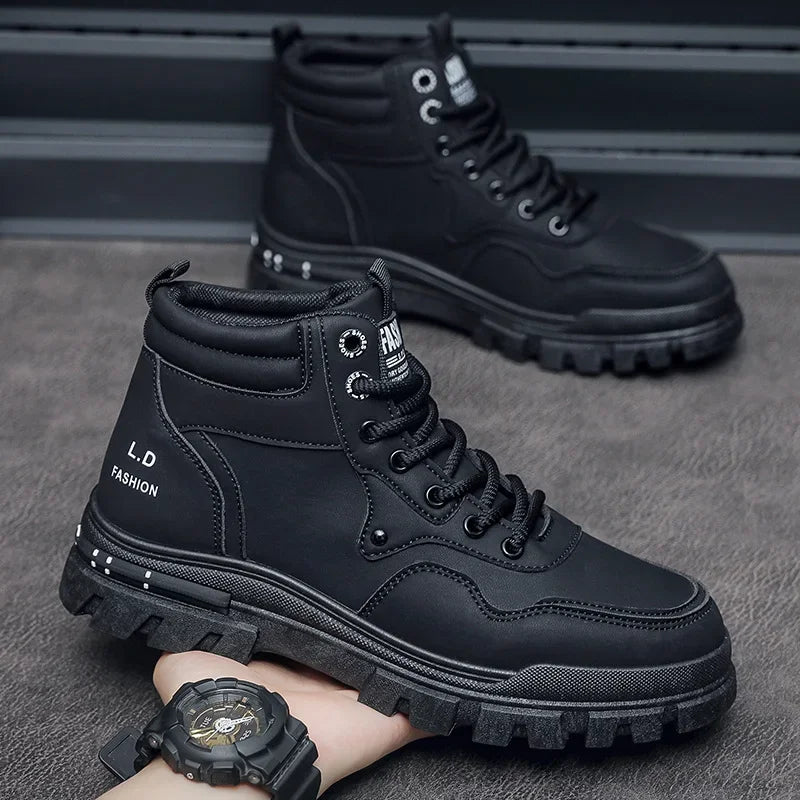 2025 Men's Casual Shoes Non-slip Wear-resistant High-top Sneakers Outdoor Comfortable Platform Hiking Shoes Designer Men's Shoes