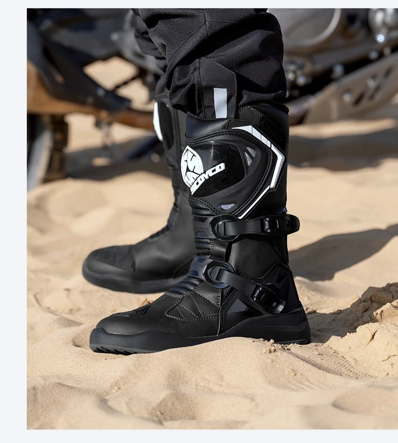 Motorcycle Boots Windproof Waterproof Motocross Boots Anti-Slip Professional Motorbike Shoes For Outdoor Off-Road Rally Riding