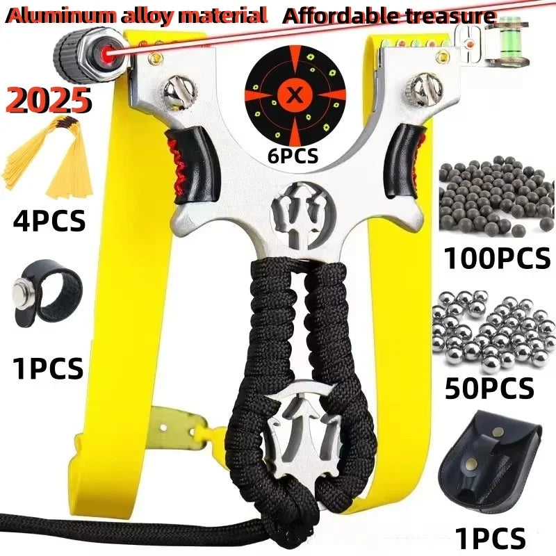 High Quality Outdoor Hunting Shooting Alloy Slingshot with Quality Rubber Band Professional Shooting Game Catapult Tirachinas