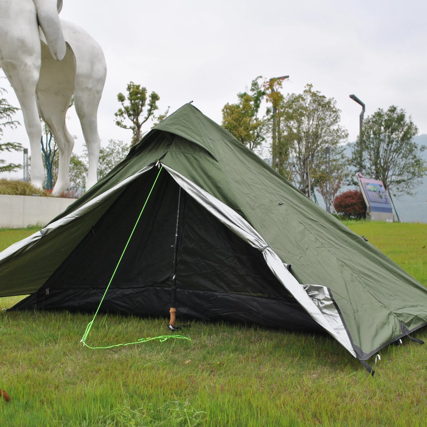 Waterproof CZX-250 Ultralight Pyramid Tent 1 Person Backpacking Teepee Waterproof Camping tent(exclude alpenstock),BC tent