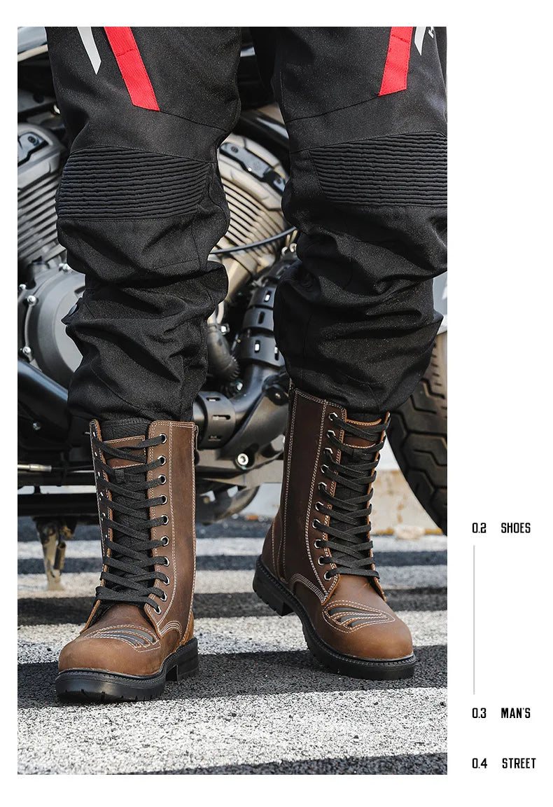 Motorcycle Riding Boots High Top Motorcycle Boots Breathable Anti Fall Knight Equipment Road Racing Boots Motocross Shoes 35-46