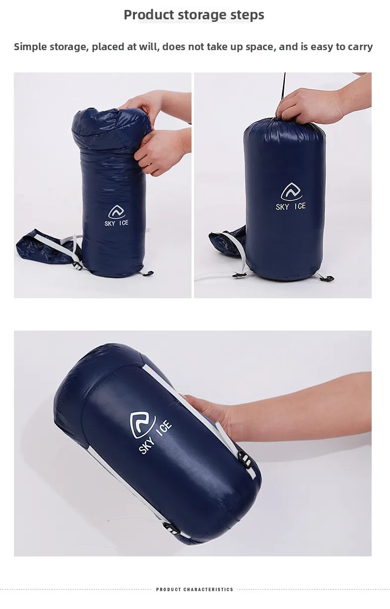 SKY ICEFeichan Mummy Down Sleeping Bag for Adults Outdoor Camping Winter Thickened Goose Down Cold-Proof Warm