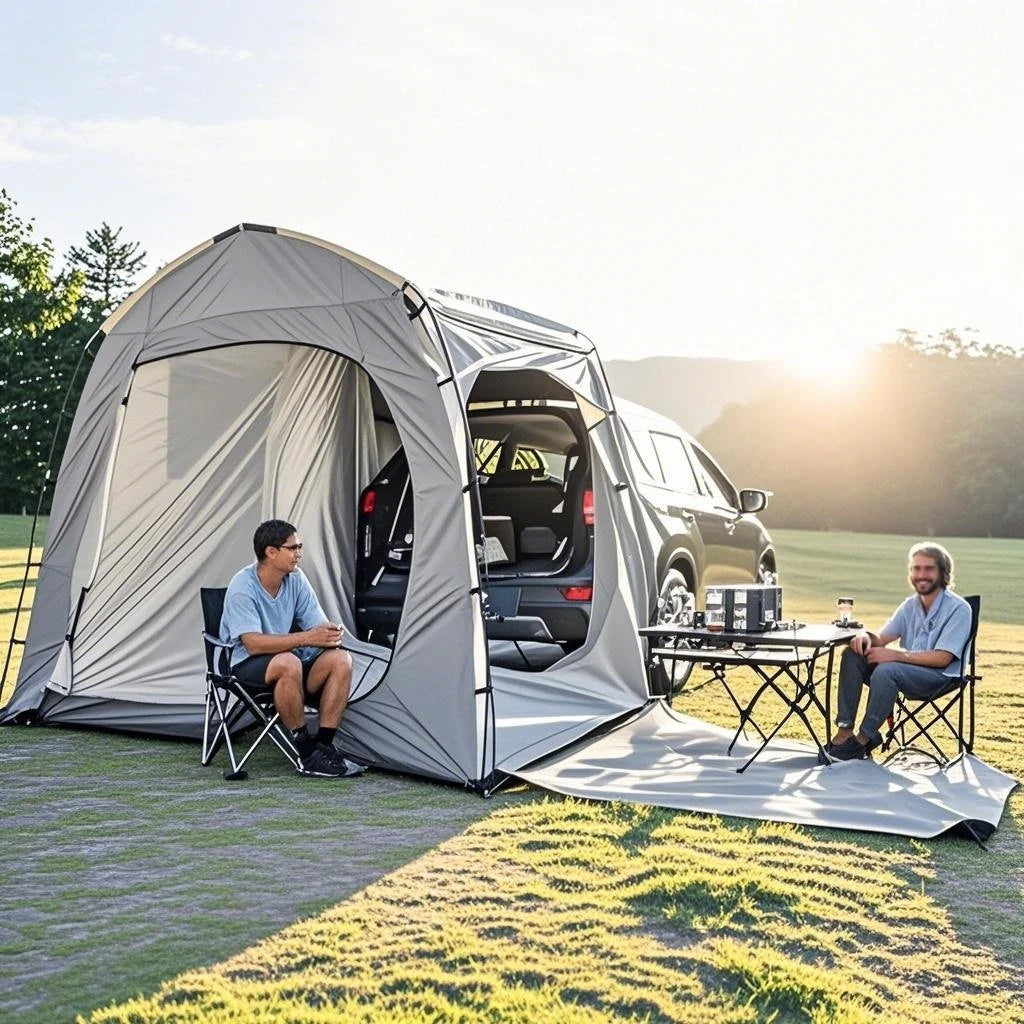 Easy Setup SUV Car Camping Tent - 4-Season Waterproof Tailgate Tent with Floor, 2-4 Person Large Space for Outdoor Adventures