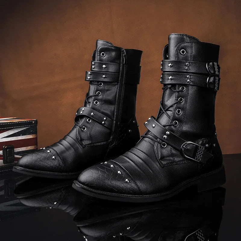 2024 New Mid Barrel  Boots Honorary Boots Motorcycle Men's Performance Boots motorcycle shoes botas moto 37-45size moto shoes