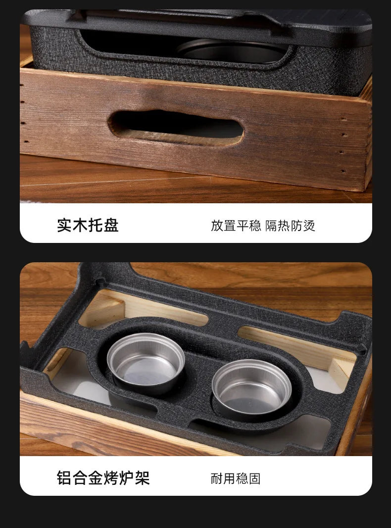 Barbecue Baking Tray Multifunctional Smokeless Non Stick Barbecue Plate BBQ Grill Pan for Outdoor Camping Picnic