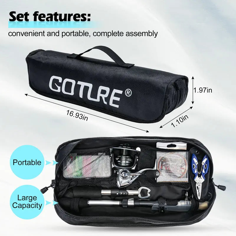 Goture 2.1M 2.4M 2.7M Portable Telescopic Spinning Fishing Rod Carbon Fiber Fishing Rod Tackle Sea Rod Fishing Tackle Pesca