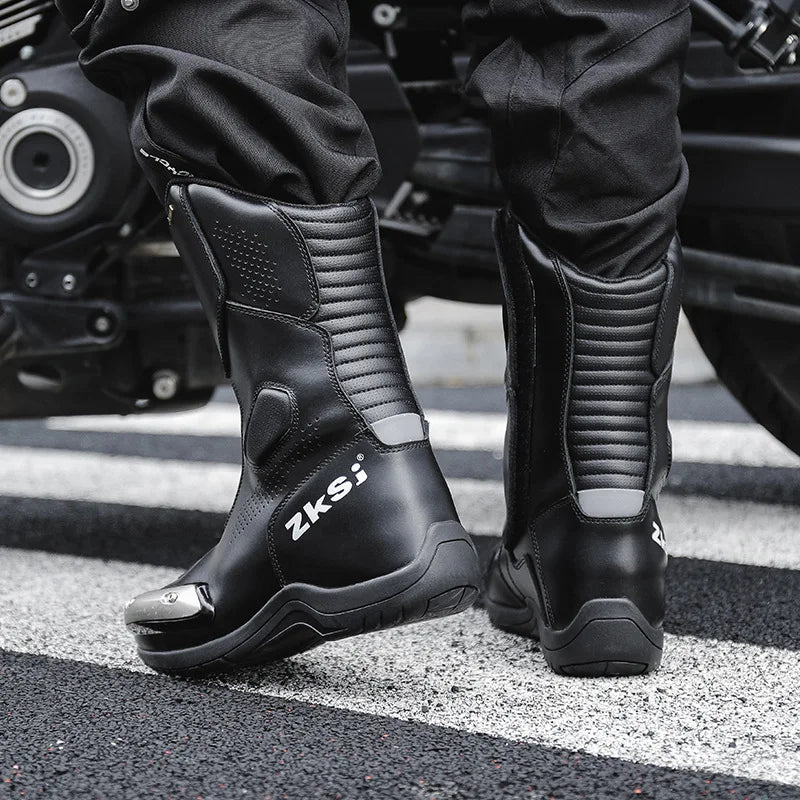 Motorcycle Shoes Full Leather Motocross Boots with Shifter Guard Cafe Boots Enduro Boots for Touring&hiking Moto Protection Gear