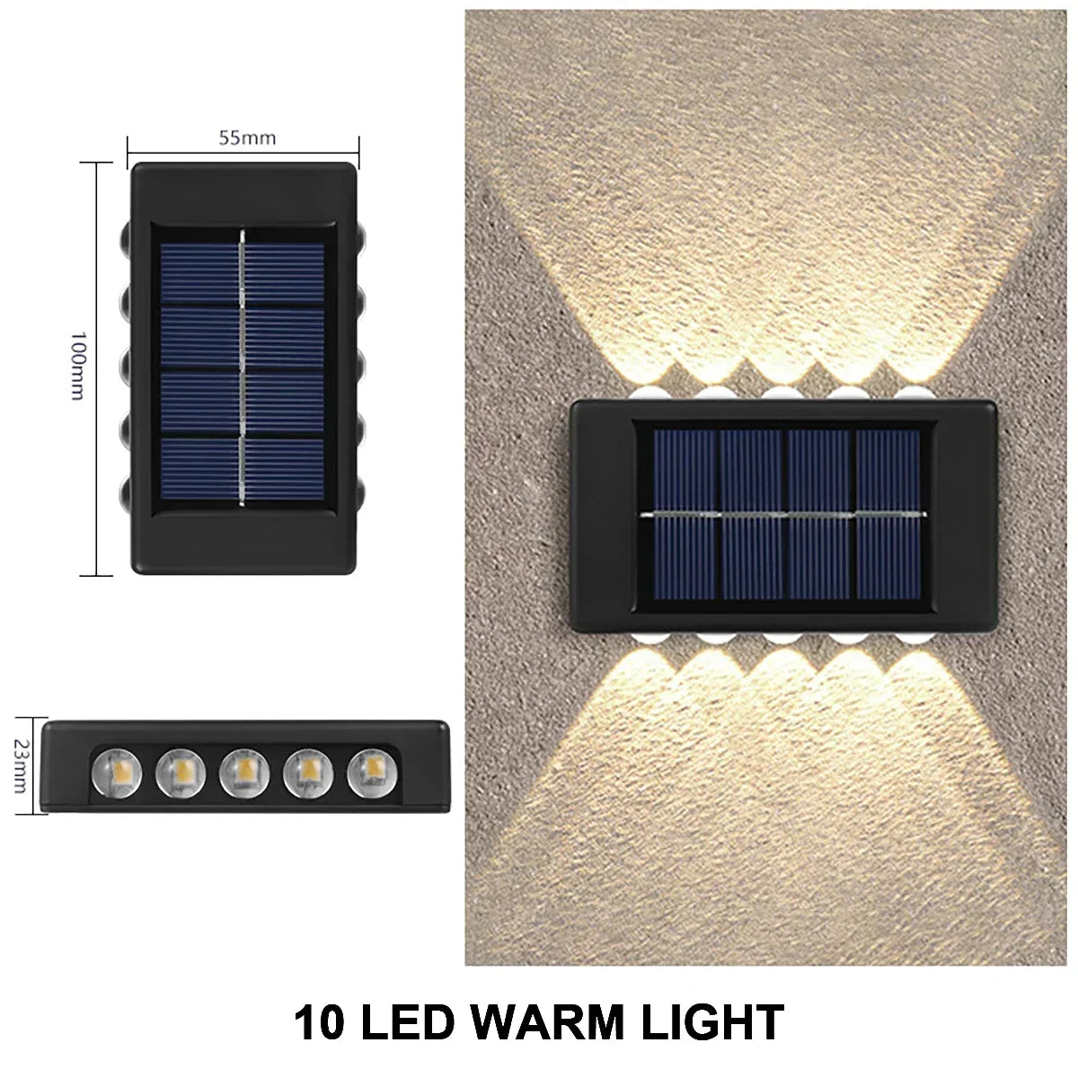 LED Solar Lights Outdoor Solar Wall Lamp Up And Down Light Illuminate for Garden Yard Street Decoration Solar Powered Light