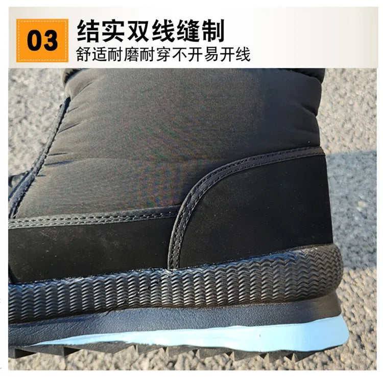 Winter Thick Men Snow Boots High Top Warm Cotton Shoes Lightweight Slip Resistant Camouflage Outdoor Boots