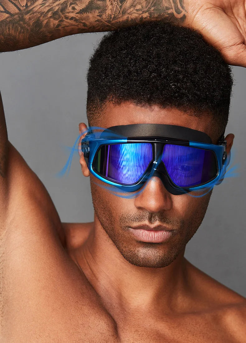 New Fashion Large Frame Swimming Goggles for Women Man HD Antifog Glasses Adult Manufacturer Direct Wholesale