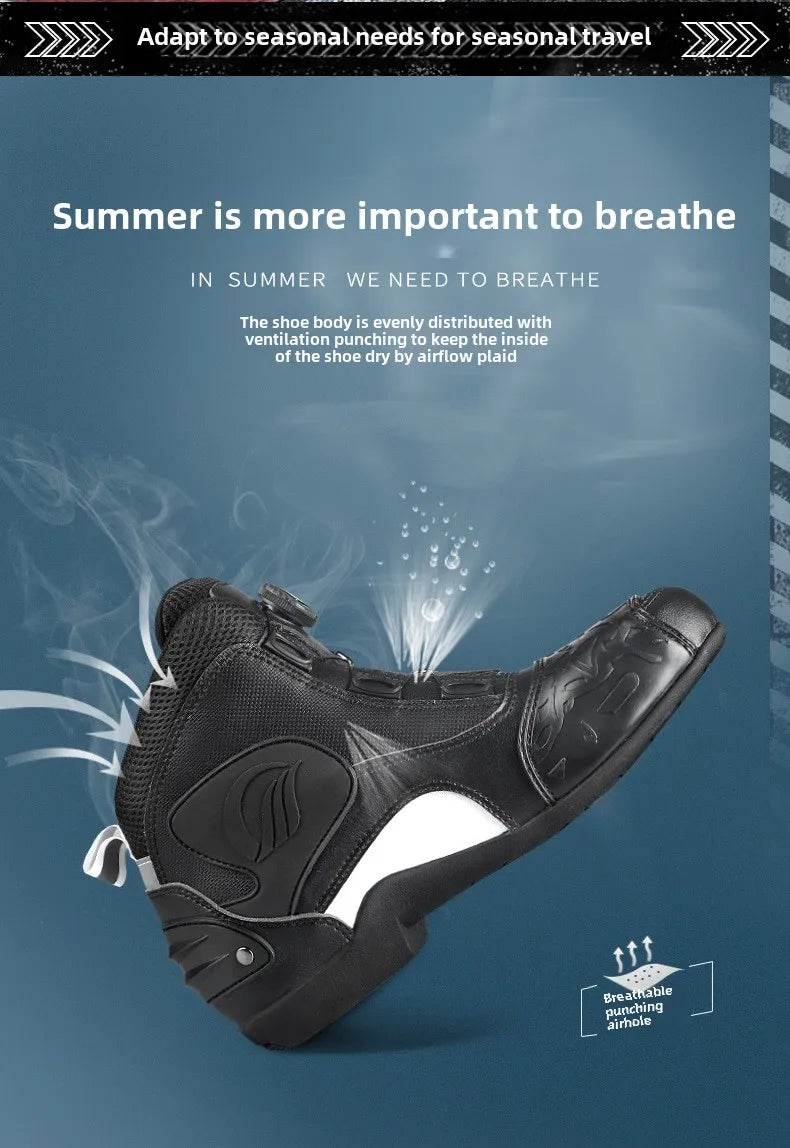 Motorcycle Cycling Shoes with Lock Motorcycle Boots Mountain Bike Racing Fall-proof Summer Waterproof Breathable Casual Boots