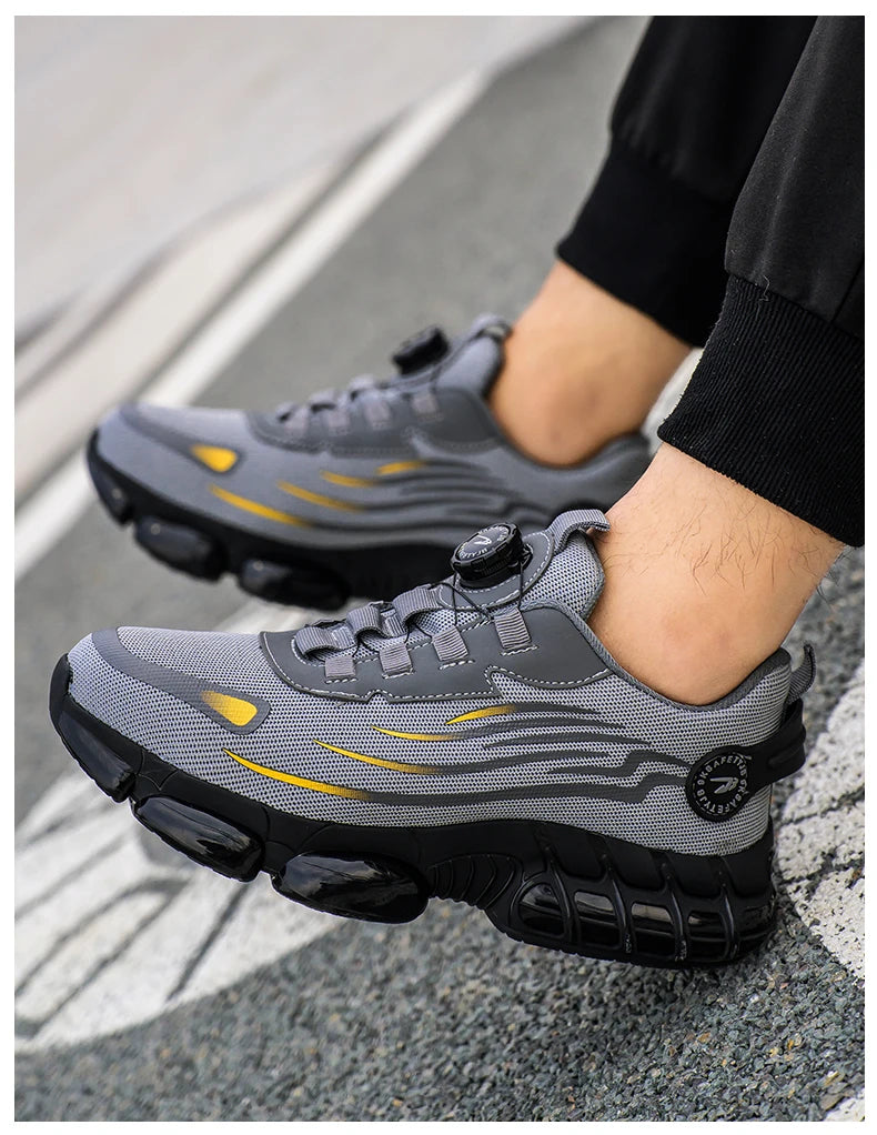 Rotating Button Safety Shoes Men Puncture-Proof Work Sneakers Protective Shoes Brand Indestructible Steel Toe Shoes Work Boots