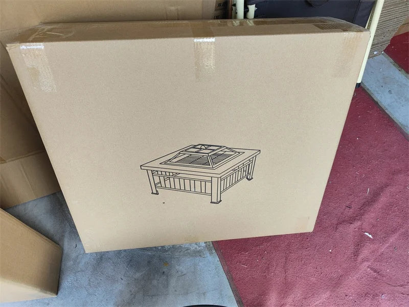 Outdoor Square Barbecue Grill Multi-Functional Barbecue Table Charcoal-Fired Tea-Brewing Table Wood-Burning Stove