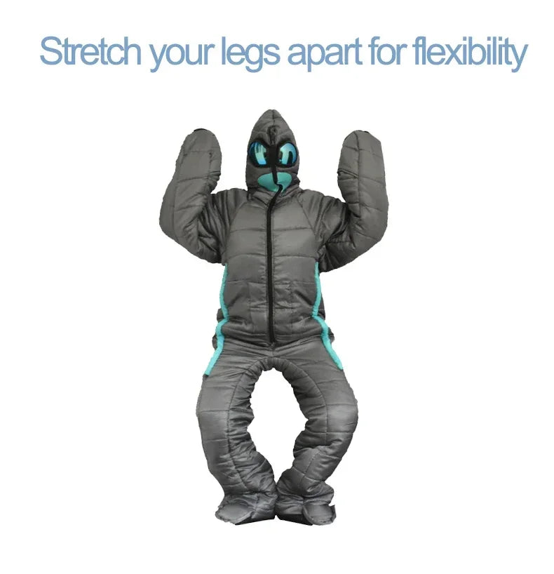 Creative Alien Human Shape Sleeping Bag Portable Camping Full Body Wearable Bedding 3 Size Suitable For Most People