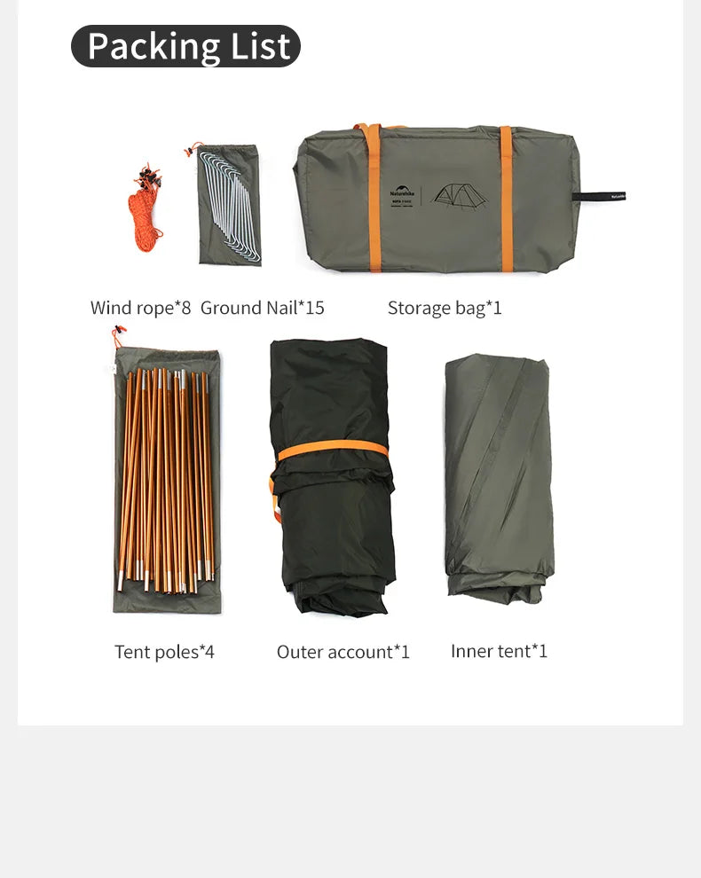 Naturehike 8-10 Person Camping Tent Picnic Rainstorm Sheltering Wind large Canopy Shelter Beach Tent Family Tent